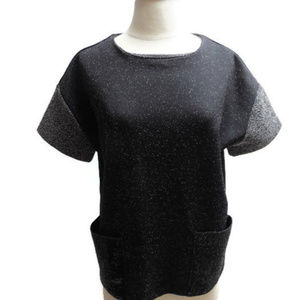 Banana Republic Top Black M Short Sleeves Zipper